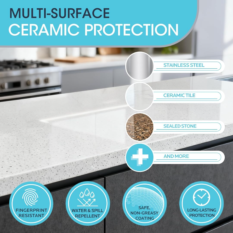 Ceramic Coating Spray for Stainless Steel & Glass - Long lasting Protection